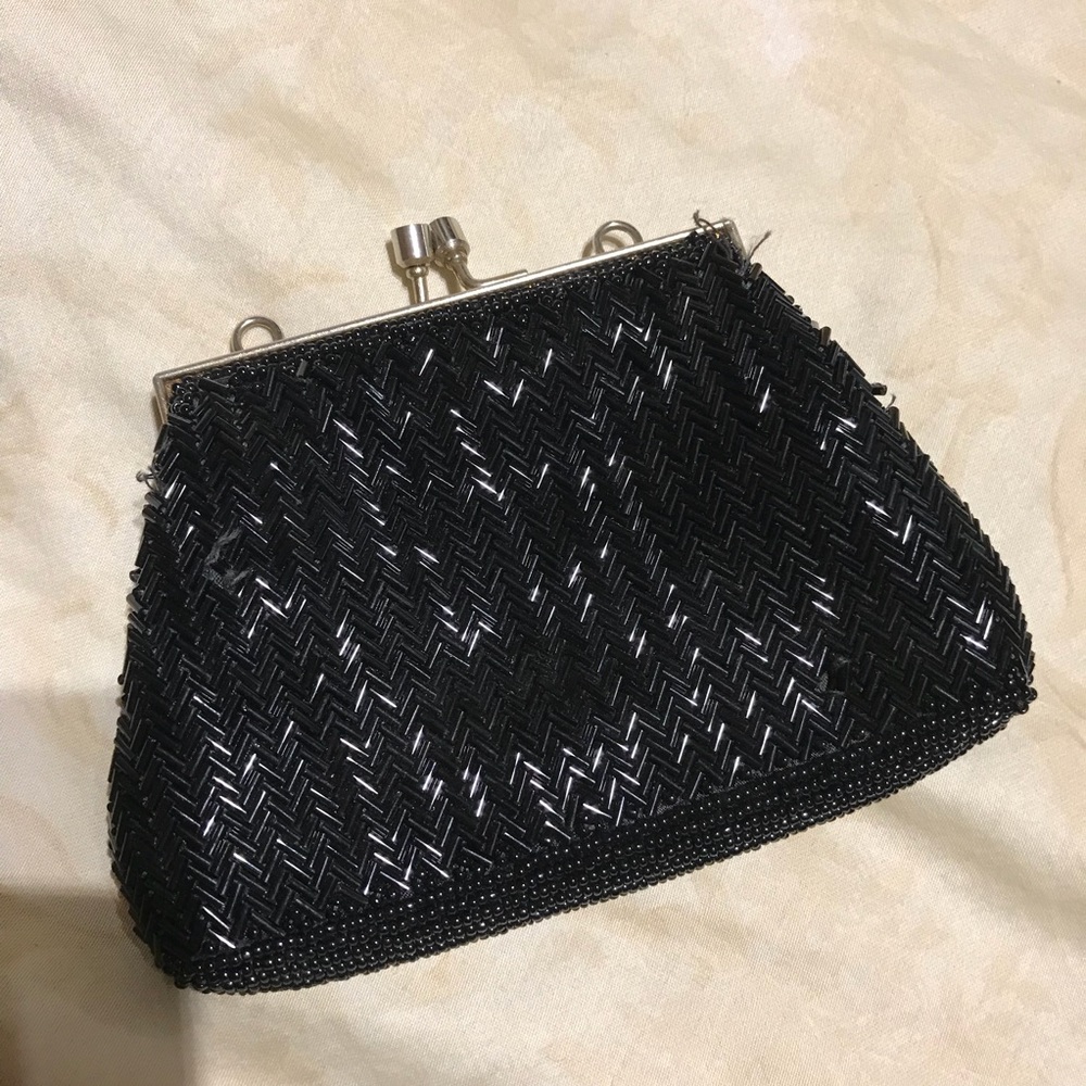 Black sequin clutch mini